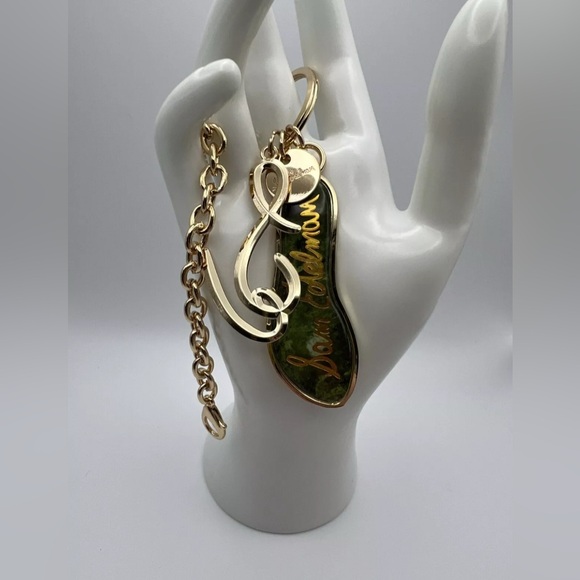 Designer Keychain Charms Goldtone Metal Logo Marbelized Shoe Sam Edelman Sandal - Picture 4 of 13